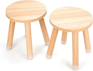 Wooden Step Stool for Kids, Solid Kids Chairs Perfect Matched Sensory Table10 Inch Multi-Purpose Toddlers Plant Stool(Natural, 2 Pack)