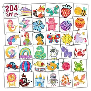 Partywind 204 Glitter Styles Kids Fake Tattoos