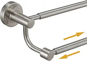 BESy Double Towel Bar Towel Rack for Bathroom Wall Mounted Brushed Nickel