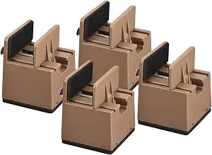uxcell 2 inch Bed Risers with Adjustable Screw Clamp, 4Pcs Furniture Risers for Bed, Desk, Sofa, Table, Fit for Furniture Thickness 0.39-1.96", Supports 5000 Pounds, Brown