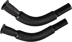 Flexible Drain Hose, 2-Pack Expandable Design, Durable Drain Pipe, Non-Kink, Black, for Bathroom, Kitchen Sink, Vanity Basin, Sewer Drain