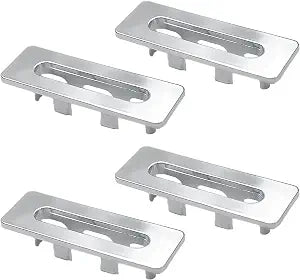 4 Pack Plastic Sink Overflow Covers,Bathroom Basin Rectangle Trim Overflow Ring,Sink Drain Insert in Hole Caps Replacement for Kitchen Basin