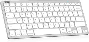 Arteck Compact Wireless Bluetooth Keyboard for iPad Tablet iPhone PC Silver