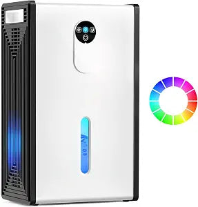 Dehumidifiers for Home up to 1076 Sq.Ft, 72oz with Auto Shut off Sleep Mode, Small Dehumidifier for Basement Bathroom Bedroom RV Garage Drain Hose,7 Colors LED Light,Quiet Portable Dehumidifiers