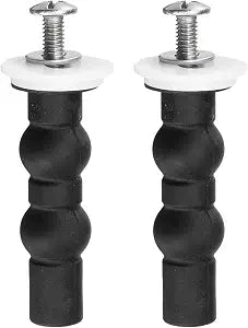 uxcell 2 Set M6 Toilet Seat Hinges Screws, Expanding Rubber Bolt Top Nuts Set for Top Mounting Toilet Seat Hinges Toilet Seat Replacement Parts Kit (Washer Dia: 28mm/1.1")