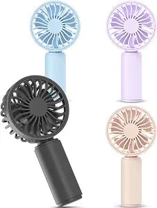 JODNO Mini Portable Handheld Fan 4-Pack, USB Rechargeable Battery Powered Small Personal Fan Desk Eyelash Fans with 3 Speeds Summer Gift for Women Men Makeup Office Outdoor Travel Camping