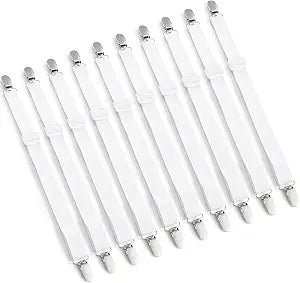 10Pcs Adjustable Bed Sheet Straps Clips Elastic Mattress Straps