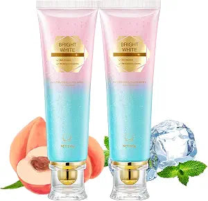 2Pack Niacinamide Whitening Toothpaste, Niacinamide Toothpaste Intensive with Natural Gentle Care, Deep Stain Removal for Yellow Teeth, Peach Flavor, Improves Gum Health, Fresh Breath