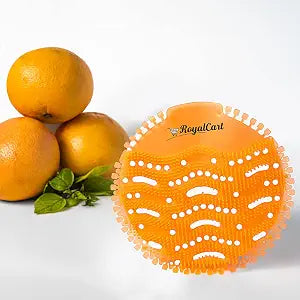 RoyalCart Urinal Screen Deodorizer Freshener (10 Pack), Urinal Wave Screens Mat Guard Anti - Splash, Fresh Scent (Orange Citrus) Fragrance, Supplies Fit for Office School Restaurant Toilets Bar Gyms
