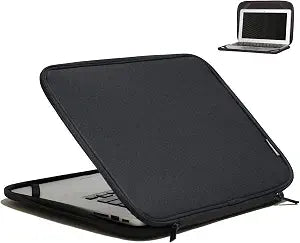 Laptop Sleeve 14 Inch Foldable Slim Case Lightweight Bag Notebook Computer Carrying Flip Cover (Black)