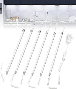 Cefrank LED Display Lights, 6-Pack Linkable Under Cabinet Lighting 6000K