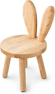 Small Toddler Chair, 9.25" Low Wooden Stool, Bunny Chair for Kids