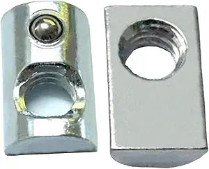 20 Packs 1/4-20 Threaded Steel Roll in T-Nut with Ball Spring, T Slot Accessories for Aluminum Extrusion Profile Rail