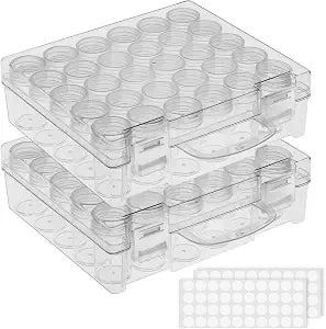 Bead Organizer, Bead Containers, 30 Grids Diamond Painting Storage Containers Clear Bead Organization Diamond Painting Accessories Small Storage Container for Beads Seeds Glitter Rhinestones (2 Pack)