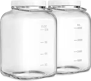 Sovietiep 1.5 Gallon Wide Mouth Glass Storage Jars, Large Glass Jar, 2 Pack