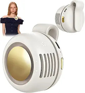 Portable Clip-On Fan, Mini USB Rechargeable 360 Rotatable Fan, Personal Fan 3-Speed Silent Mini Bladeless Fans (White)