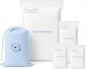 Portable Travel Bedding Set with Bath Hand Towels(No Quilt Cover)