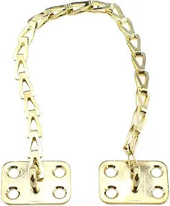 TAODAN Furniture Chain Hardware 12 Inch Long Solid Polished Brass Transom Chain for Limiting Window and Door Opening Range