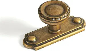 Goo-Ki 6 Packed Antique Brass Cabinet Knob with Dual-Orb Backplate- Affordable Luxury 1.3''(33mm) Dia Zinc Alloy Drawer Knobs in Retro Style