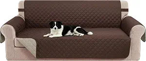 Reversible Sofa Cover for 3 Cushion, Chocolate/Beige