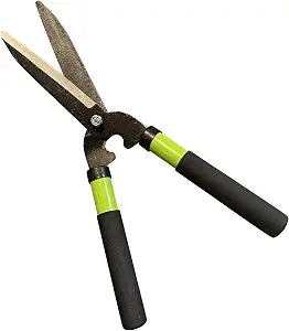 GARDEN GURU Hedge Shears Clippers for Trimming & Shaping Borders, Boxwood, Decorative Shrubs, Bushes, Grass 15 inch High Carbon Steel Gardening Hedge Clippers & Shears with Comfort Grip Handles