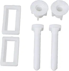 Rectangular Toilet Seat Hinge Kits 4.4x2.4cm Universal White Toilet Seat Hinge with Bolts Screw