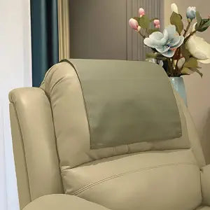 Premium Headrest Cover for Recliner Chair,Flame Retardant Faux Leather Headrest Protector for Furniture, Theater Seat Cover Head Protector Cover for Home & Office Sofa,16Wx27L, Matcha Green