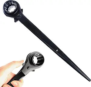 Reversible Ratcheting Wrench,Including 3/4",7/8" OR 19mm,22mm,12 Point Double Ended Socket Ratcheting Podger Scaffold Spud WrenchBlack