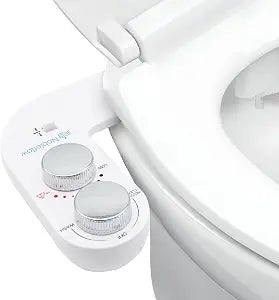 Warm Water Bidet Attachment for Toilet Non-Electric Hot & Cold Bidet Add-On with Self-Cleaning Nozzle, Adjustable Angle, and Feminine Wash Ultra-Slim Design
