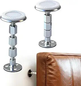 2PCS Adjustable Threaded Bed Frame Anti-Shake Tool, Premium Headboard Stoppers with Wall Protection, Easy Installation Bed Squeaking Stopper for Sofas, Cabinets(1.3in-4.31in)