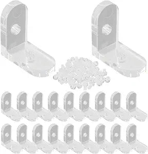 Piutouyar 20 Pack Acrylic L Brackets, Clear L-Shaped Corner Brace
