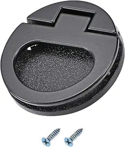 METALLIXITY Flush Ring Pull Handles(43.5mm/1.71") 1Pcs, Zinc Alloy Flush Pull Slam Latch with Screws - for Drawer Sliding Door, Black