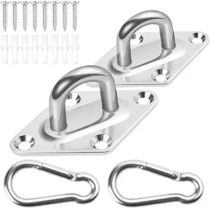 Heavy Duty Hammock Hanging kit - 1000 lb Capacity Swing Hooks, Ceiling Hooks for Wall/Ceiling Mount, Indoor & Outdoor - Stainless Steel (Medium)