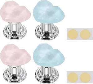 uxcell 4Pcs Toilet Button Pusher Love Heart Shaped Toilet Flush Blue