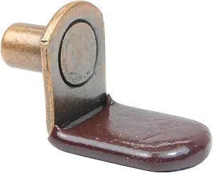 25 Pack Rok Hardware 1/4" (6.35mm) L-Shaped Glass Support Furniture Cabinet Closet Shelf Bracket Pegs with Vinyl Tip Antique Copper Finish, ROKSPGV14B