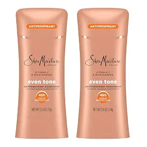 SheaMoisture Antiperspirant Deodorant Stick Even Tone Vitamin C & Niacinamide 2 Count for 48HR Sweat & Odor Protection with No Parabens & No Mineral Oil 2.6 oz