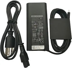 Dell Laptop Charger 65W USB-C,AC Adapter with Power Cord Cable,LA65NM190, HA65NM190, DA65NM190, HKA65NM200, Black