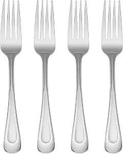 Oneida Satin Sand Dune Dinner Forks Silverware Set for 4, Flatware
