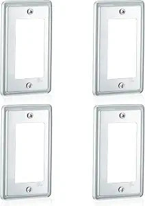 Copkim 4 Pcs 4"x2" Metal Electrical Box Cover 1-Gang Outlet Cover, 1 Gfci