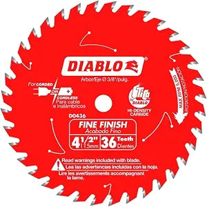 Diablo Fine Finish Saw Blade - 4-1/2-Inch Dia, 36-Teeth, 3/8" Arbor