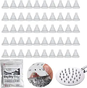 50 Pack Rain Shower Head Nozzles Replacement Universal Shower Heads Nozzle Inserts Silicone Nibs Parts for High Pressure Showerhead Combo Rainfall Shower Head Handheld Spray Combo