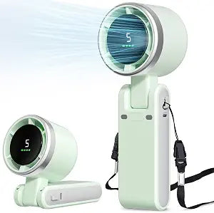 Portable Fan, Mini Fan, Handheld Turbo Fan, Portable Rechargeable Fan, 5-Speed, LED Display