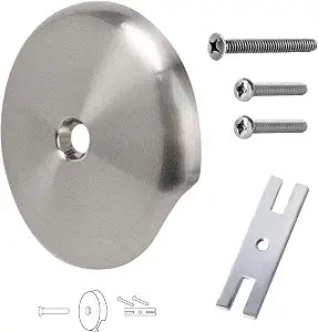 Low-Noise Bathtub Overflow Drain Cover, 1 Hole Faceplate, Brushed Nickel