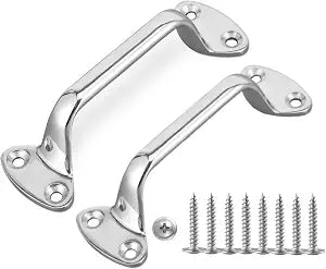 Pack of 2 6in Handle Grip with Screws, 316 Marine Grade Stainless Steel Bath Grab Bar Grip, Bathroom Shower Stairway Handrail RV Boat Yacht Handle Pull Safety for Senior Elderly, Well Polished (2pcs)