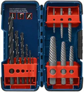 Bosch BSPE6D 12 pc. High-Carbon Steel Spiral Flute Screw Extractor Set