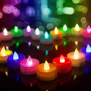 BEICHI 24Pack Color Changing LED Tea Lights,200+ Hours Life,White Body