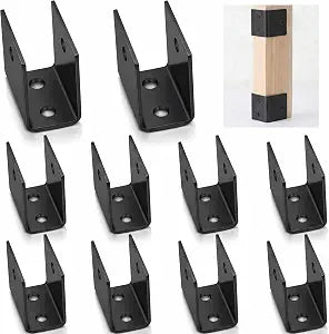 Gisafai 10 Pcs U Bracket Carbon Steel Door Fasteners, Black