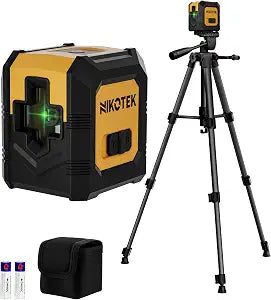 Laser Level with 40 Tripod,100Ft Self-Leveling Green Beam Horizontal and Vertical Cross-Line Laser for Home Decoration Carrying Pouch, Battery Included (40 Inch Tripod)