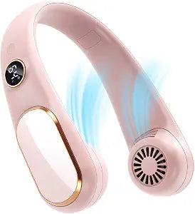 Koonie Neck Fan Rechargeable 5 Speeds, Portable Personal Fan, Hands Free Bladeless Fan, Battery Operated Wearable Fan Adjustable, Screen Design, 4-12 Hours, Cooling Fan For Travel, Outdoor, Indoor