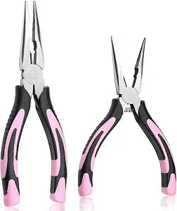 2pcs 6& 8 Needle Nose Pliers,Large Soft Grip with Wire Cutter